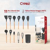 Gambar [COD][Beli Lokal] Cypruz Utensil Sutil Sillicone set Spatula Silikon Tahan Lumer 12 pcs Hitam - Abu-abu dari Cypruz Kitchenware undefined 1 Tokopedia