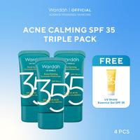 Gambar [10.10 GLOW PICKS: FREE UV SHIELD ESSENTIAL!] Wardah TRIPLE PACK UV Shield Sunscreen SPF 35 SPF 50 Airy Smooth Essential Gel Acne Calming Aqua Fresh Tone Up Physical - Skincare - Aqua SPF 50 dari wardahbeautyid undefined 4 Tokopedia