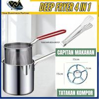 Gambar WMEDIA Stainless Stell Deep Fryer 4in1 / Wajan Mini Hemat Minyak 4in1 / Panci Mini - 4IN1 dari WarcorpMedia undefined 1 Tokopedia