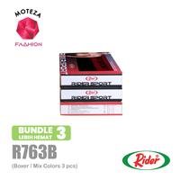 Gambar ISI 3 pcs- Celana Dalam Pria Boxer - RIDER Sport R 763 B - Hitam Abu Katun Nyaman Dewasa Cowok Pendek Seamless Remaja - ISI 3 - M dari Moteza Indonesia undefined 1 Tokopedia