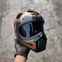 Gambar Helm Cakil Custom Black Hell Flame custom by @crushercustoms Helm Retro Klasik Vintage Ghostrider dari HELM CUSTOM SURABAYA undefined 5 Tokopedia
