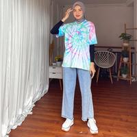 Gambar KAOS TIE DYE - BAHAN COMBAD 30s ADEM - BLUE (L) , LENGAN PENDEK dari tanscollection undefined 4 Tokopedia