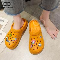 Gambar Sandal Slip On Wanita Dengan Aksesoris Sendal Baim Cewek Kasual Kekinian Sandal Selop Wanita Anti Selip Karet Shoes - BLACK+STICKER, 36 dari Zerolimit Store undefined 4 Tokopedia