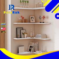 Gambar PolaRak - Rak Dinding Sudut Hemat Ruang Desain Modern Minimalis Untuk Penyimpanan Buku Dan Dekorasi Rumah Cocok Untuk Ruang Tamu Kamar Tidur Kantor Dengan Fungsi Penyimpanan Serbaguna Dan Estetis - SUDUT LENGKUNG dari PolaRak undefined 1 Tokopedia