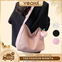 Gambar Moria BB035 Tas Shoulder Bag Wanita NEW Tas Selempang Polos Slingbag Wanita Remaja Cute Korean Tas Bahu Sekolah kuliah Fashion Canvas Lucu Wanita Style Tas Cewek Tote Bag Tas selempang berkapasitas besar (dengan liontin lucu) - Pink dari Moriafashion undefined 1 Tokopedia