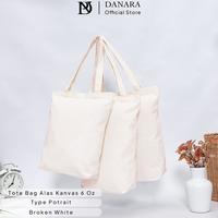 Gambar Tote Bag Alas Kanvas 6 Oz Polos Type Potrait - Brokwn White - 30*35*8, Perekat / Velcro dari Danara.id undefined 5 Tokopedia