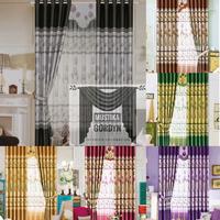 Gambar Gordyn Import Napoleon Motif Bunga Tulip Vitrase - Abu Hitam, 6 Gelombang × 250cm dari Mustika Gordyn undefined 1 Tokopedia