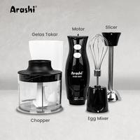 Gambar Arashi Hand Blender AHB 0401 – Hand Blender 4in1 Multifungsi 200W 2 Kecepatan, Bonus Chopper 0.6L & Egg Mixer, Stainless Steel Blade dari Ratu dapur_NEW undefined 2 Tokopedia