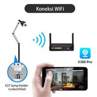 Gambar Camtrix CCTV Kamera v380 pro Kamera tanpa kabel 360° panoramik cctv mini lewat hp jarak jauh cctv pantau lewat hp cctv lampu bohlam outdoor 5MP HD WIFI IP CCTV Camera Hitam Merah Ponsel - Kamera+32GB dari Camtrix CCTV undefined 5 Tokopedia