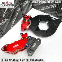 Gambar Paket Hedon Sistem Pengereman Kaliper + Breket Depan Belakang Xmax-250 / Xmax300 Black Diamond Axial - Set D/B Gold dari Utama Motorsport undefined 3 Tokopedia