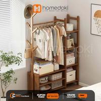 Gambar Homedoki Stand Hanger / Rak Pakaian Kayu / Gantungan Baju Gantung -  Sticker only dari Homedoki Office Furniture undefined 1 Tokopedia