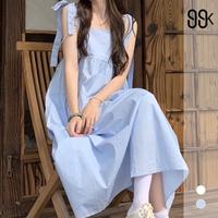 Gambar 【Premium】Midi Dress Tie Strap Sleeveless Flowy 2009 (S/M/L/XL/XXL) - Blue, XXL dari 99koutlet undefined 1 Tokopedia