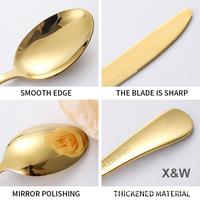 Gambar X&W Tableware Set Premium OR-100 Sendok Set Stainless Steel Isi 20pcs 3 Warna Kitchenware - Gold dari X&W undefined 5 Tokopedia