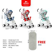 Gambar SPEEDS Stroller Kereta Dorong Anak Kelambu Full Cover Premium Portabel Fitur Lengkap Bayi Perlengkapan Traveling Roda Kursi Outdoor LX 073-10 - 1 BIRU dari Speedss Official Store undefined 3 Tokopedia