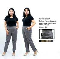 Gambar L8,L6,L5,L4,L2,XL, all size, Celana Kerja Kantor Legging / Celana Karet Jumbo Seragam  Wanita / Celana Kerja Kantor BigSize Bahan Katun Formal / Celana Kekinian Model Terbaru Modern Kekinian panjang twill kulot  tebal  hitam  kaki  stretch  casual - hitam, S fit to L dari putri nasya undefined 1 Tokopedia
