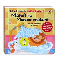 Gambar Buku Interaktif Good Habits MANDI ITU MENYENANGKAN (Bahasa Indonesia & Inggris) dengan fitur interaktif Tarik-Dorong, Buka-Tutup, Geser! dari happybunnybooks undefined 3 Tokopedia
