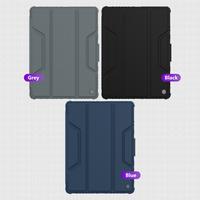 Gambar Case Compatible With iPad 9 (2021) / 8 (2020) / 7 (2019) 10.2" Nillkin Bumper Pro Magnetic Leather Flip Camera Cover Slide Casing - Black dari unomax undefined 4 Tokopedia