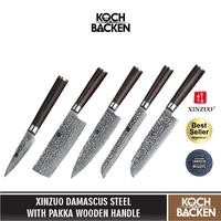 Gambar XINZUO B1H Damascus Steel Pakka Wood Handle Series - Pisau Dapur - Nakiri Knife dari Koch&Backen undefined 2 Tokopedia