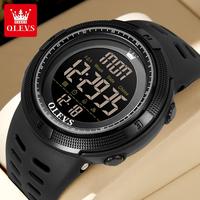 Gambar OLEVS Jam Tangan Digital Pria Original Anti Air 50 Meter Multifungsi LED Alarm Men Watches Hitam Cod with Kotak Ori 1109 (New Upgrade 1103) - Hitam dari OLEVS.ID undefined 1 Tokopedia
