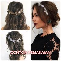 Gambar Headpiece Lentur Headpiece Hijab Murah Hairpiece Tiara Hiasan Sanggul Rambut Pengantin Wedding - B Gold dari aksesorisbridal undefined 1 Tokopedia
