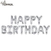Gambar Balon foil huruf set happy birthday / balon happy birthday aneka motif - silver dari Hello.Topper undefined 3 Tokopedia