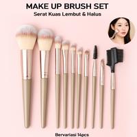 Gambar Set Kuas Make Up Abu-Abu Terlengkap Dengan Sisir Alis Bulu Mata Palsu Berkualitas / Kuas Riasan Set Grey - Super Wol Grey 15pcs dari Mysterygirl.id undefined 1 Tokopedia