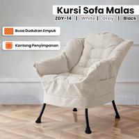 Gambar KUKAHOME Kursi Sofa Santai Malas Kursi Empuk Rangka Besi Dan Anti Slip ZDY-14 - ZDY-14-WHITE dari KUKA HOME Official Store undefined 3 Tokopedia