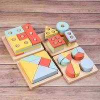 Gambar Montessori Geometry Series 4 in 1 - Mainan Edukasi Kayu Wooden Puzzle Shapes Toy Kado Hadiah anak dari My Own Flashcards undefined 2 Tokopedia