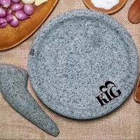 Gambar Cobek Batu Asli 20cm gratis ulekan dapur kitchenware, Gambar ke 3,4,dan  5 Hitam menandakan batu asli bila terkena air - -, - dari Natural Stone_NEW undefined 1 Tokopedia