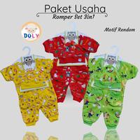 Gambar Doly- Paket Romper set 3in1 (jumper, topi, sarung kaki) Katun Bayi - Cowok , 3set dari Doly Baby undefined 4 Tokopedia