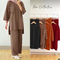 Gambar SETELAN RAJUT PREMIUM IMPORT SET ATASAN DAN CELANA KULOT melar muslim Panjang Tebal Wanita  Baju - MAROON, XL dari Taniar store89 undefined 5 Tokopedia