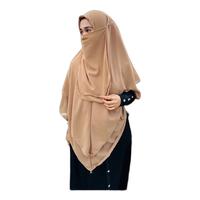 Gambar Khimar 2 Layer Ceruty Babydoll (khimar Segitiga) Free Cadar Syari - Latte dari RIVIANI HIJAB undefined 4 Tokopedia