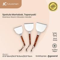 Gambar SPATULA MARTABAK PIZZA TEPANYAKI KAPE BURGER STAINLESS HANDLE KAYU - S-22.5cm dari JcFuturemart undefined 1 Tokopedia