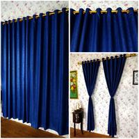 Gambar Gorden Pintu Dan Jendela Minimalis Polos Embos Hordeng Tirai Kaca Model Smokring 10ring Tinggi 200cm Black Kain Katun Korden Tali Curtain - Marun, L110xT200cm dari Go-Mi Gorden Minimalis undefined 5 Tokopedia