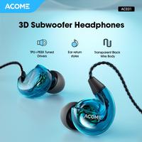Gambar [EKSKLUSIF DOKTIF] ACOME 3D Subwoofers Powerfull Bass Transparent Black Wire Body Garansi Resmi 1 Tahun ACE01 Earphones - ACE01 dari Acome Indonesia undefined 3 Tokopedia