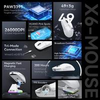 Gambar Attack Shark X6 Wireless Gaming Mouse PAW3395 with Magnetic Charging Dock - BLACK dari PHOENIX GAMING STORE undefined 4 Tokopedia