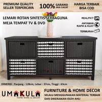 Gambar LEMARI RAK ROTAN SINTETIS Meja Bufet TV 6 Laci Ruang Tamu Model Minimalis Modern Murah Terbaru Asli Kayu Furniture Furniture - Abu-abu dari UMAKULA undefined 1 Tokopedia