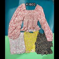 Gambar Blouse Serut Kalantha Sabrina karet Motif Bunga - 1802 sabrina bunga, Hitam dari Fashionbyjomila undefined 1 Tokopedia