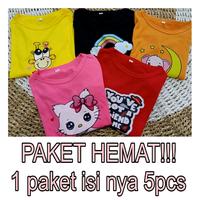 Gambar (RANDOM) PAKET 5PCS Baju Kaos Anak Cewek Cowok Motif - S, RANDOM ANAK CEWE 5pcs dari Darren Kids 21 undefined 1 Tokopedia