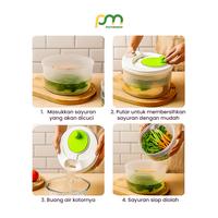 Gambar PASTIMUREH | Salad Spinner /Peniris Pengering Sayuran Putar / Pengering Sayur putar Keranjang / Mixer Pemutar Sayuran - Biru dari PastiMureh undefined 4 Tokopedia