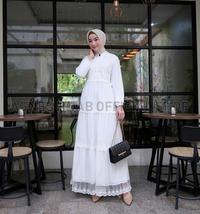 Gambar AH - Gamis Putih Baju Lebaran Haji Umroh Terbaru Aesthetic Remaja Elegan Abaya Syari Dress Muslim Wanita B25 - SIZE M dari Agnes Hijab undefined 2 Tokopedia