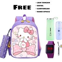 Gambar Tas Ransel Sekolah Anak Perempuan Korea Motif Karakter HELLO KITTY 5in1 Free Nano Spray Botol Tumblr Jam Led Gantungan Tas Anak BANYAK BONUS NYA Fashion Canvas Terbaru Sd - Baby Pink, M dari Da beig undefined 3 Tokopedia