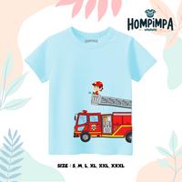 Gambar Kaos Anak Cowo Cewe Gambar Fire Truck - Pemadam Kebakaran Sablon DTF Distro 30s Baju Fashion - Abu, S dari hompimpa.kids undefined 3 Tokopedia