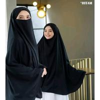 Gambar Jilbab Hijab Kerudung Bergo instan French Khimar Cadar Madinah Syar'i Jumbo Cantik Hitam Layer Panjang Putih - HITAM dari Aneka Busana97 undefined 2 Tokopedia