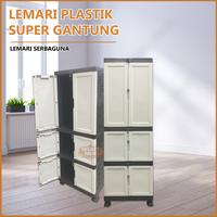 Gambar [COD] SUPER LEMARI - Kunci / Almari Pakaian Susun /Lemari Baju Plastik Jumbo Furniture Minimalis - Sekat Krem dari secretbasesby undefined 4 Tokopedia
