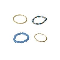 Gambar 4pcs / set cincin emas manik-manik warna-warni untuk wanita ring pastel [G4-2] Jewellery Rings Hair Gelang - Green dari Ohellow Studio undefined 3 Tokopedia