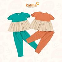 Gambar Kakha - Set Main Lamia(0-5 tahun) SNI / (Setelan anak perempuan/ Baju setelan anak perempuan) - Tosca-Cream, L dari Kakha Series undefined 1 Tokopedia