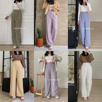 Gambar SIVALI Loose Pants 332 [PART 1] Trousers Wanita Celana Panjang Kulot Anti Kusut Bahan Polyester Jatuh Outfit Casual Formal Untuk Kerja Kantor Korean Style Ada Ukuran Jumbo karet hitam Soft - Black, All Size (S-M) dari Sivali Factory_NEW undefined 5 Tokopedia
