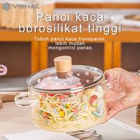Gambar VISHAL Panci Kaca Tahan Panas Borosilicate / Soup Pot Kaca Bermotif VS-337 - Kecil Green dari VISHAL undefined 1 Tokopedia