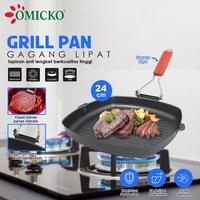 Gambar OMICKO Grill Pan 24cm Anti Lengket – Gagang Lipat, Cepat Panas, Kompatibel Semua Kompor - OM2502 - OM2502 dari HousewareIndonesia undefined 1 Tokopedia